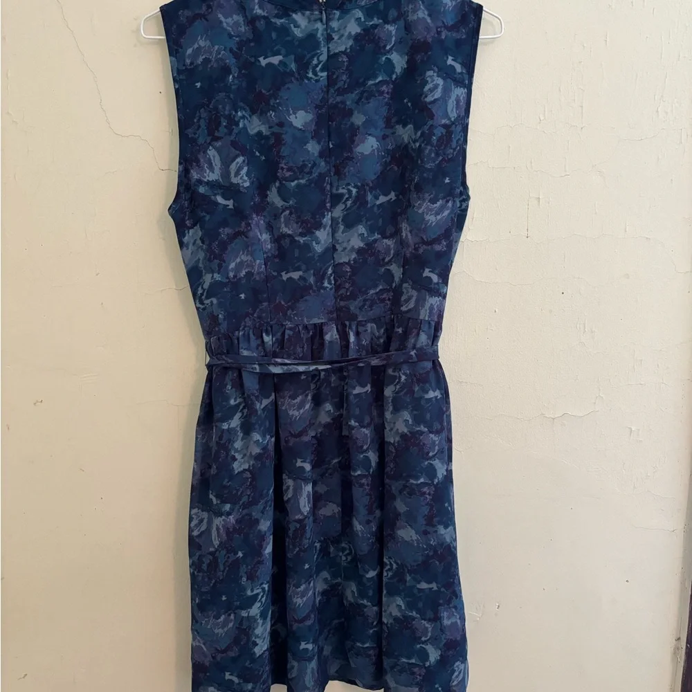 Blue and purple sleeveless dress lined cut outs across the chest size M - Picture 3 of 4